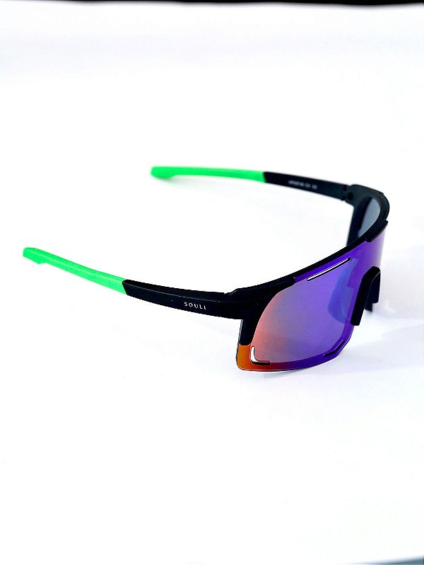 Óculos de Sol Esportivo Momentum Preto e Verde