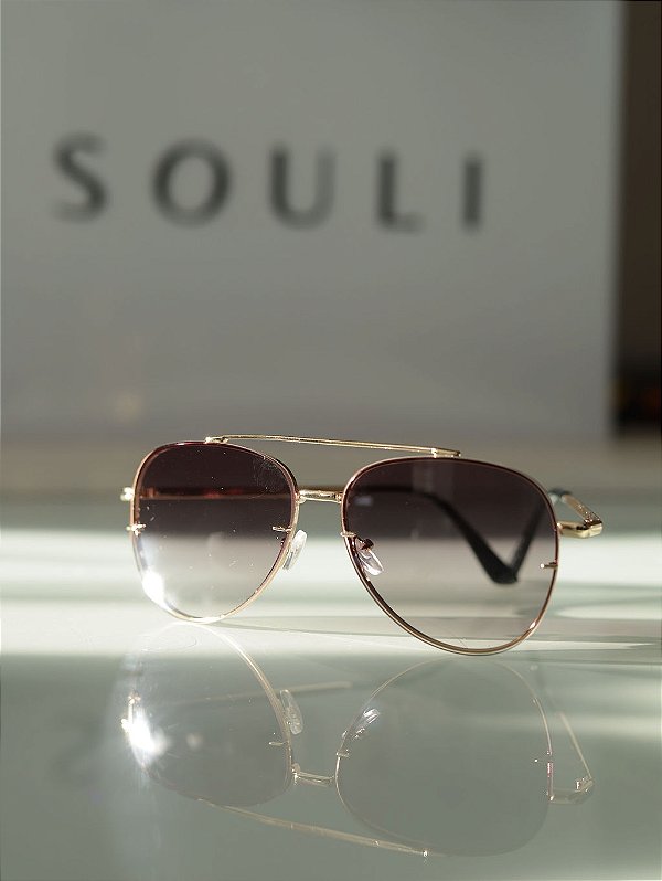 Óculos de Sol Elena Aviador Dourado
