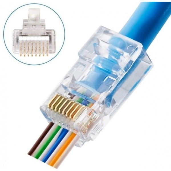 Conector RJ45 Cat5 para Cabo de Rede - Unitario