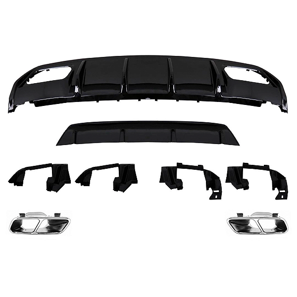 Difusor Traseiro Mercedes Classe A250 A45 W176 Black Piano 2014 até 2018