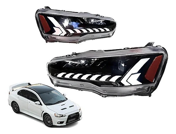 Farol Nissan Lancer X New Amber Full LED (2008-2019)