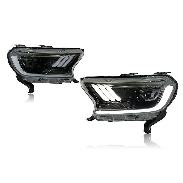 Farol Ford Ranger T7/8 Mustang Full LED (2016-2023)