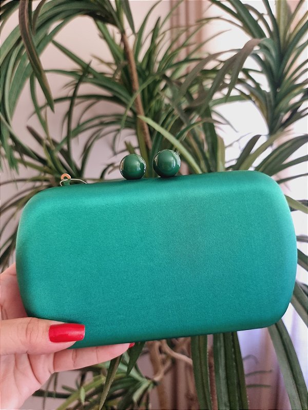Clutch verde esmeralda cetim