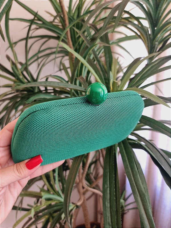 Clutch Tecido verde esmeralda