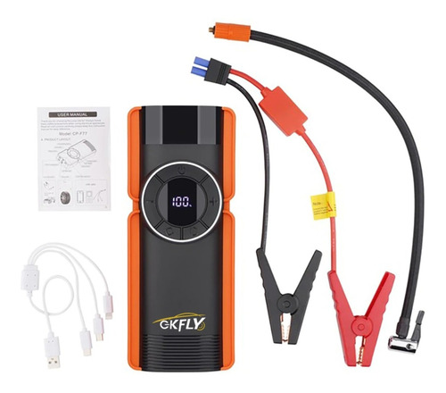 Compressor Bomba Ar Powerbank Jumpstarter Partida Aux 4 Em 1