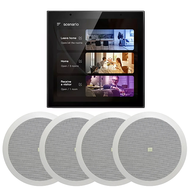 Kit Amplificador Parede Som Painel Tuya + 4 Caixas Jbl 6fr2r