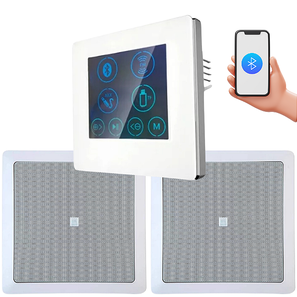 Kit mplificador de Parede  Bluetooth + 2 Arandelas Jbl 6fr1q