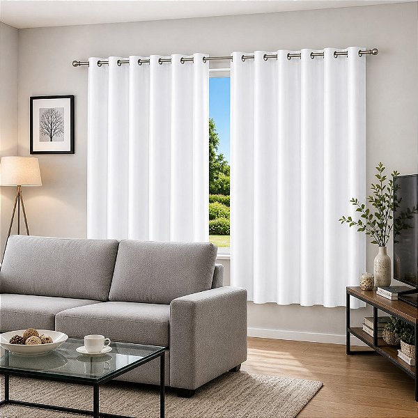 Cortina Black- out com ilhos 280m x 140m - Branca