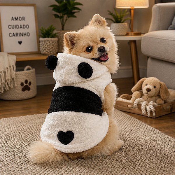 Roupa para Pet Panda - Branco