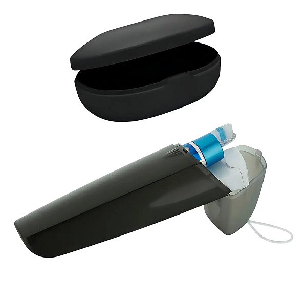 Kit Porta Escova Dental e Saboneteira - Preta