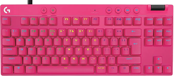 Teclado Gamer Com Fio Logitech G PRO X TKL RAPID com layout US, Switches Magnético- analógicos, Modo Rapid Trigger, Acionamento Ajustável, e RGB LIGHTSYNC - Magenta