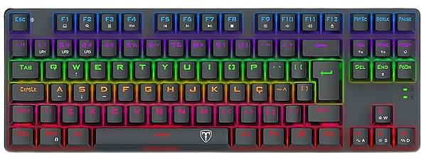 Teclado Mecânico Gamer T-Dagger Bora Preto RGB Switch T-TGK313-BL