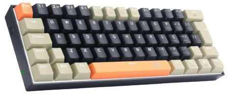 Teclado Lakshmi Switch Brown Redragon K606-og&bk&gy Cor Laranja Preto e Cinza ABNT2 Portugues