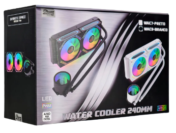 Water Cooler Gamer K-mex WAC8 240mm Branco ARGB Intel/AMD