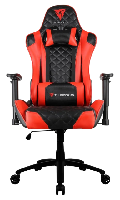 Cadeira Gamer ThunderX3 TGC12, Preto e Vermelho, Reclinável, com Almofadas, Cilindro de Gás Classe 4