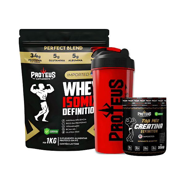 Whey Protein Black 1kg + Creatina 300g + Shaker