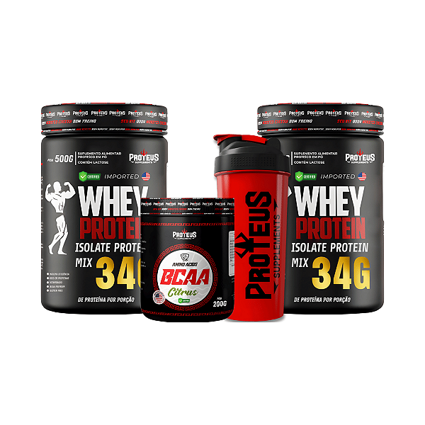 Whey Protein Black 1kg + Bcaa Aminoácidos Essenciais 200g + Shaker