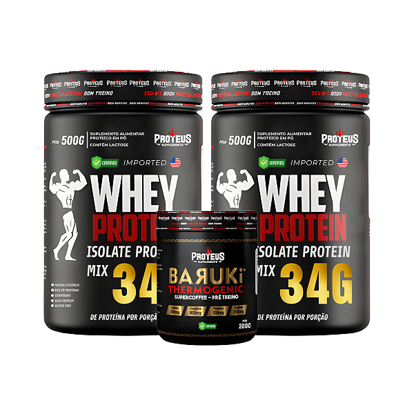 Whey Protein Black 1kg + Baruki Supercoffee Termogênico 100% Natural 200g