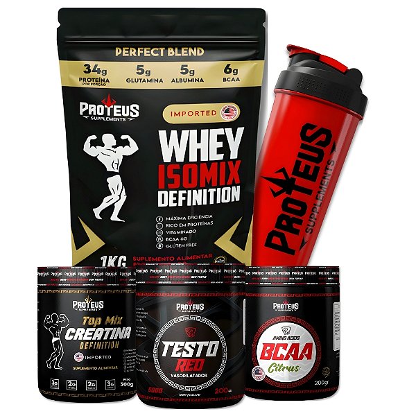Whey Protein Black Refil 1kg + Creatina 300g + Bcaa 200g + Termogênico Supercoffee 200g + Shaker