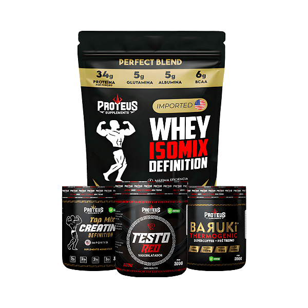 Whey Protein Black 1kg + Creatina 300g + Termogênico Supercoffee 200g + Testo 200g