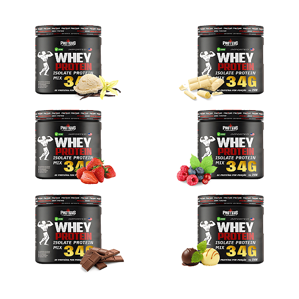 Kit Degustação:Whey Protein Black 1,5kg (Dividido em 6 sabores)