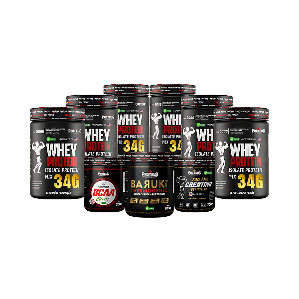 Whey Protein Black 3kg + Creatina 300g + Bcaa 200g + Termogênico Supercoffee 200g