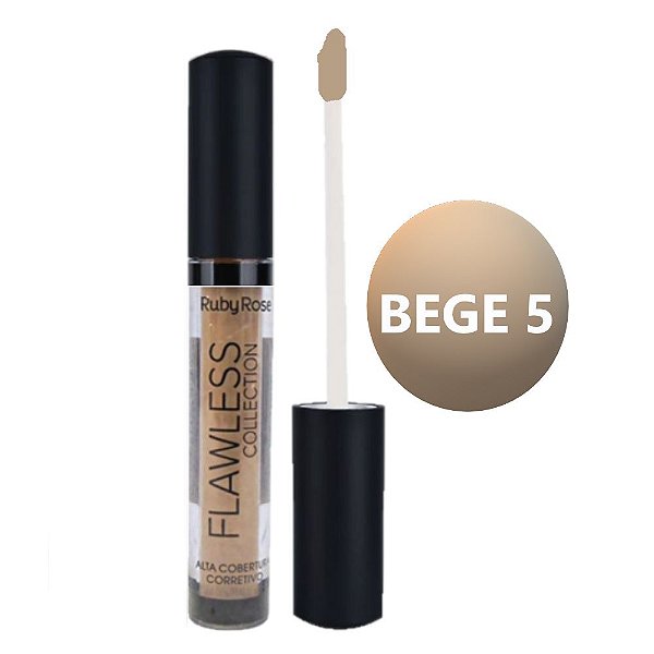 RUBY ROSE - CORRETIVO LÍQUIDO FLAWLESS - BEGE 5