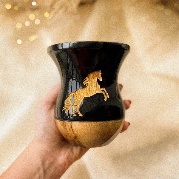 Cuia de Chimarrão Madeira Preta Personalizada