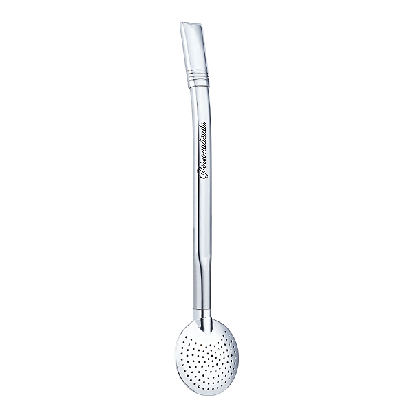Bomba de Chimarrão Personalizada 19cm Inox Lisa Desmontável
