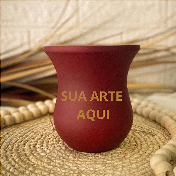 Cuia de Madeira Inteira Bordo Fosca PERSONALIZADA