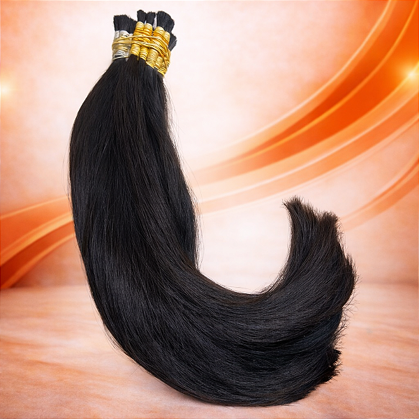 Cabelo Humano Liso Brasileiro 45cm - Castanho escuro