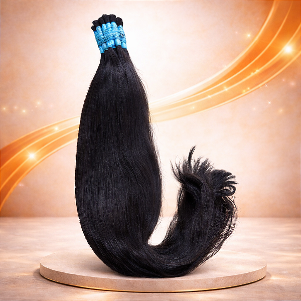 Cabelo Humano Liso Brasileiro 65cm - Castanho Escuro