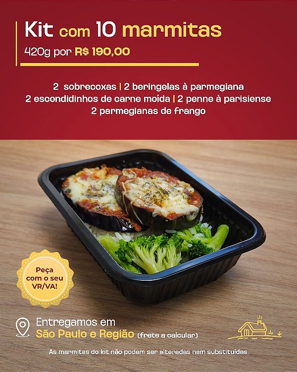 Kit com 10 marmitas de 420g