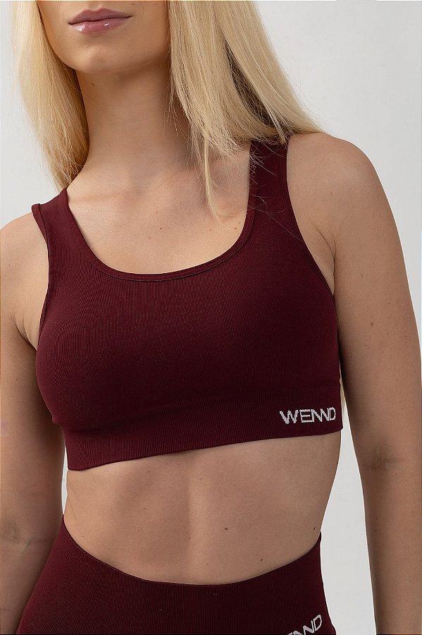Top Fitness Seamless Lovely Canelado Vinho