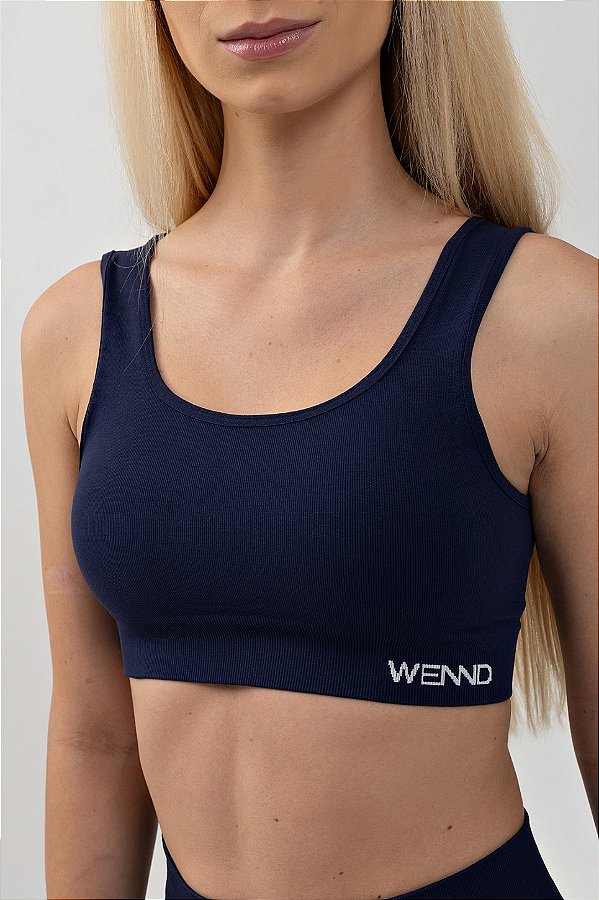 Top Fitness Seamless Lovely Canelado Azul Dior