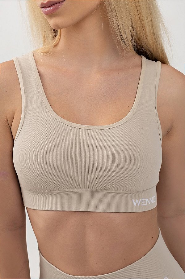 Top Fitness Seamless Lovely Canelado Nude