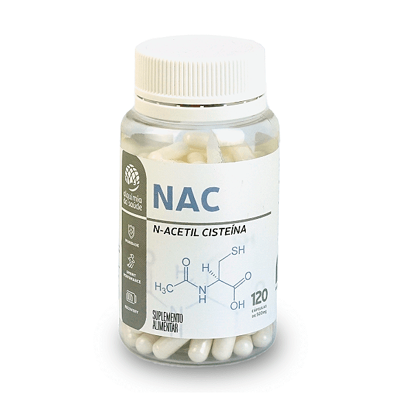 NAC N-Acetil Cisteína 500mg - 120 Cápsulas Vegetais