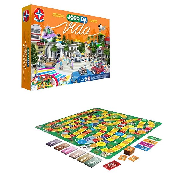 Jogo da Vida Estrela Tabuleiro Educativo Entretenimento Educar  Estratégia Interação