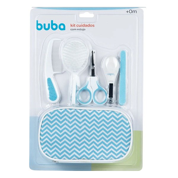Kit Cuidados BABY com Estojo Azul Buba Bebe Higiene Pequenos