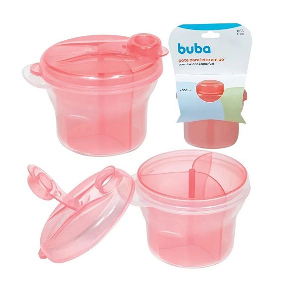 Pote Dosador de Leite em PÓ Rosa Buba