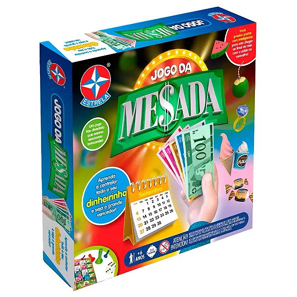 Jogo da Mesada Estrela Tabuleiro Infantil Finanças Aprendizado Educativo Didatico