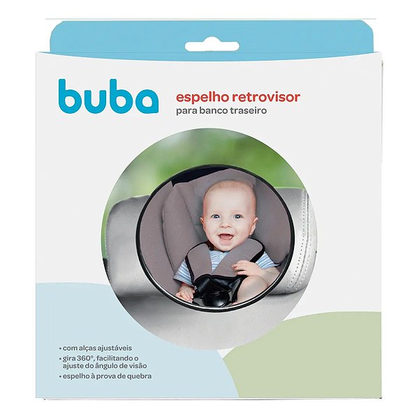 Espelho Retrovisor para Banco Traseiro Bebe Buba Conforto Segurança Viagens Carro