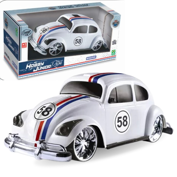 Fusca Grande Infantil Herbie Hobby Rebaixado com Rodas Cromadas Brinquedo