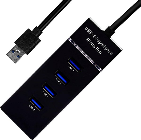 Hub USB 3.0 Slim 4 Portas com Led Lehmox