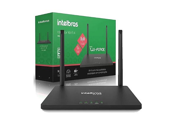 Roteador Intelbras W4-300F, 2 Antenas, 10/100Mbps, Preto