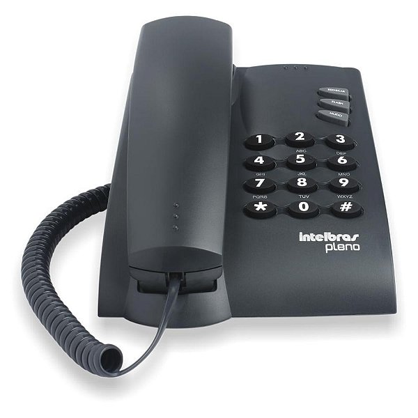 Telefone Intelbras Pleno C/ Fio, S/ Chave De Bloqueio, Preto