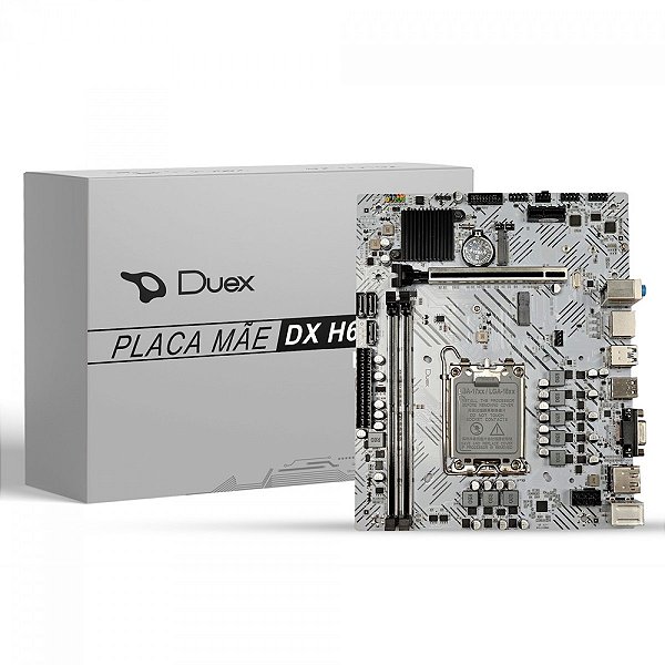 Placa Mãe Duex DX-H610ZG M2, White, Chipset H610, Intel LGA 1700, MATX, DDR4
