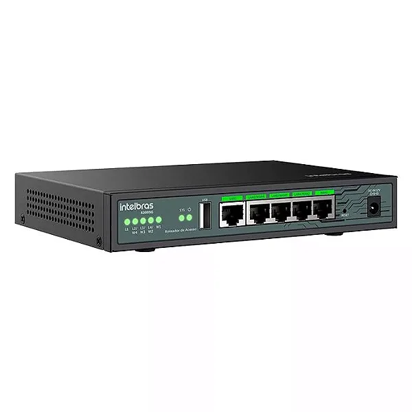 Roteador de Acesso 5 Portas Gigabit Ethernet R3005G Intelbras