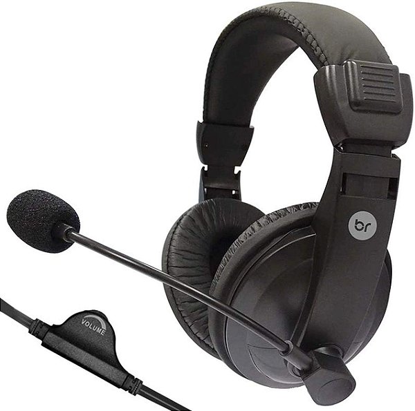 Bright 0507, Fone de Ouvido com Microfone, Cabo 2M, preto