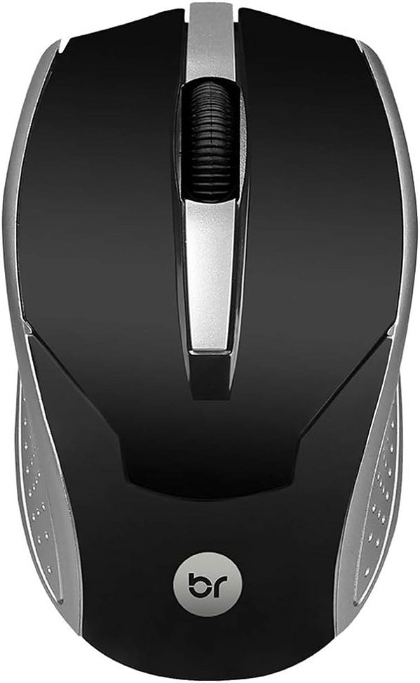 Mouse USB Preto e Prata 28 Bright
